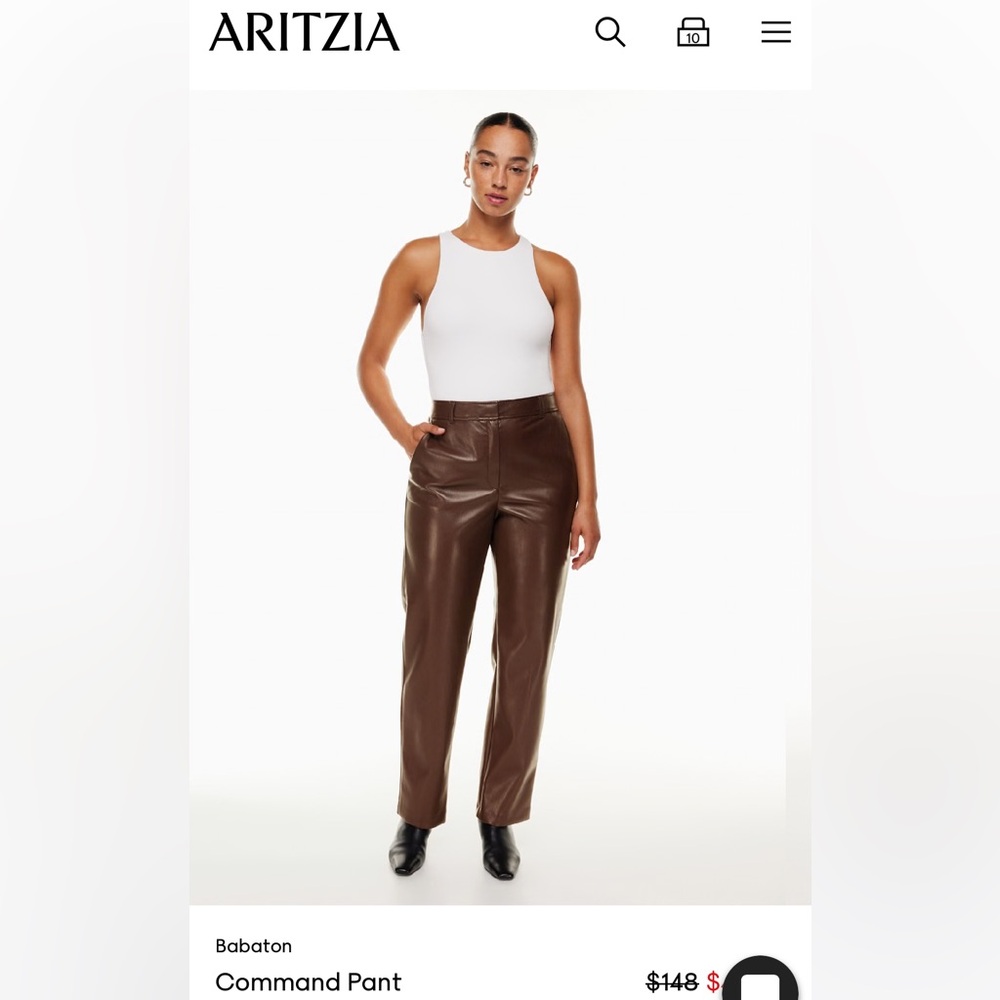 Babaton Command Faux Leather Pant in Black